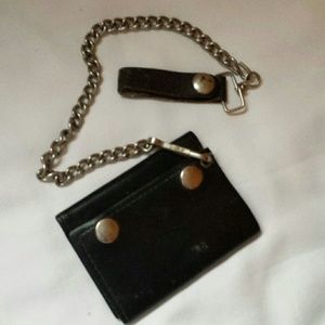 Leather chain wallet